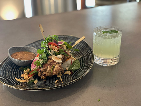 chicken satay skewers and eumundi ginger beer resized.jpg